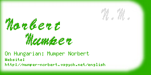 norbert mumper business card